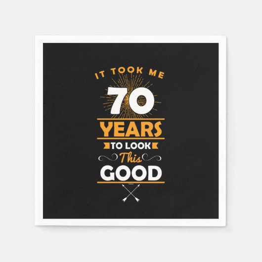 70誕生祝いギフト70年かかったわ スタンダードカクテルナプキン (正面)