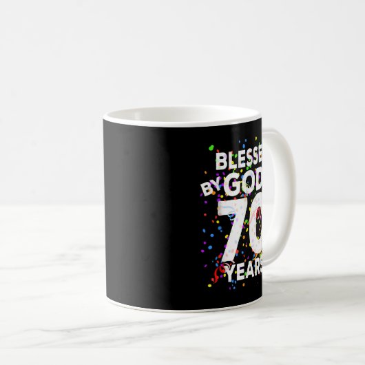 70賛美年のシャツハッピー70誕生 コーヒーマグカップ (正面右)