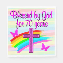 70賛美年間の神による紙ナプキン スタンダードランチョンナプキン