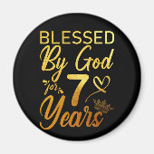 70賛美年70誕生日信仰の神による マグネット (正面)