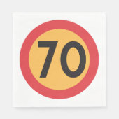 70速度制限道路交通標識 スタンダードランチョンナプキン (正面)