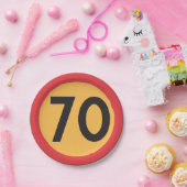 70速度制限道路交通標識 ペーパープレート (パーティー)