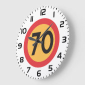 70速度制限道路交通標識 ラージ壁時計 (傾斜)