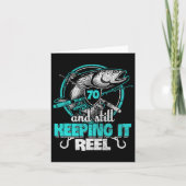 70魚釣りおもしろい誕生日シャツフィッシャーマンキープイン カード (正面)