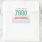 7000フォロワーありがとう – ソーシャルメディア感謝 スクエアシール (バッグ)
