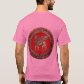 [700]アッシリア翼ライオン – 金ゴールドラマス Tシャツ (裏面)