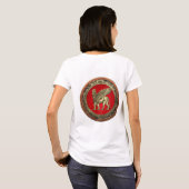 [700]アッシリア翼ライオン – 金ゴールドラマス Tシャツ (裏面フル)