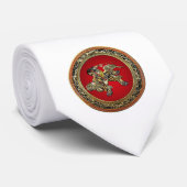 [700]北斎 – 獅子乗り獅子 ネクタイ (ロール)