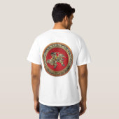 [700]北斎 – 獅子乗り獅子 Tシャツ (裏面フル)