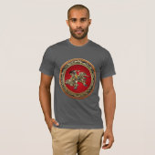 [700]北斎 – 獅子乗り獅子 Tシャツ (正面フル)