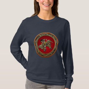 [700]北斎 – 獅子乗り獅子 Tシャツ