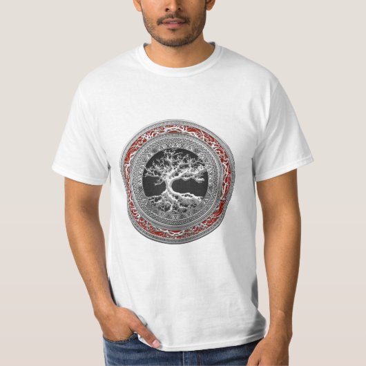 [700]宝のトローブ：人生のケルトの木[銀] Tシャツ (正面)