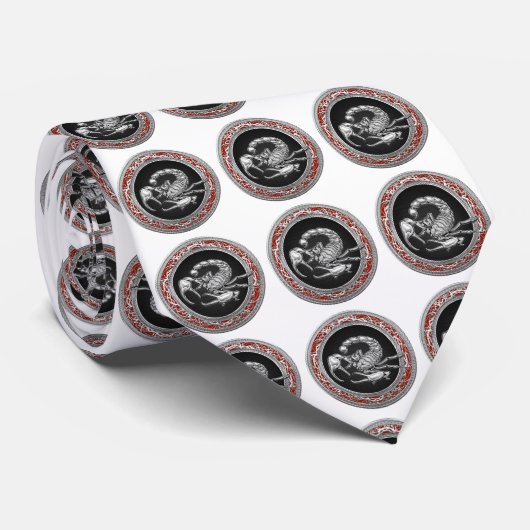 [700]聖なる銀のサソリを黒に ネクタイ (ロール)