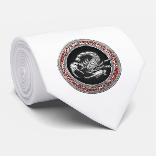 [700]聖なる銀のサソリを黒に ネクタイ (ロール)