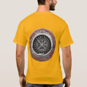 [700] Vegviser -バイキングシルバー魔法Runic Compass Tシャツ (裏面)