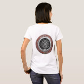 [700] Vegviser -バイキングシルバー魔法Runic Compass Tシャツ (裏面フル)