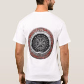 [700] Vegviser -バイキングシルバー魔法Runic Compass Tシャツ (裏面)