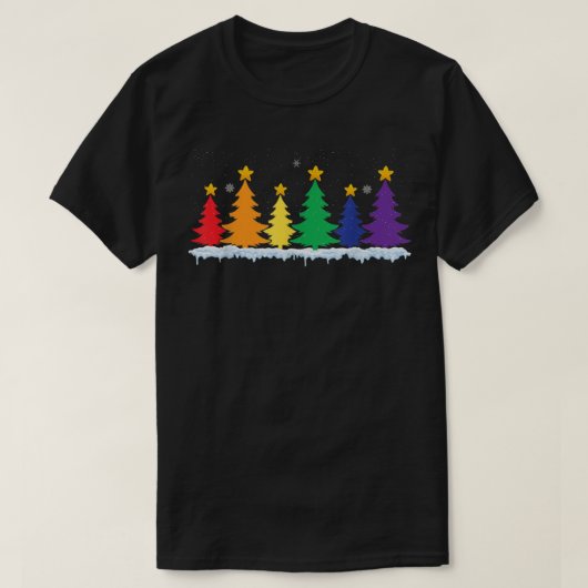 702p LGBT Flag Christmas Tree Merry Xmas Gay LGBT  Tシャツ (デザイン正面)