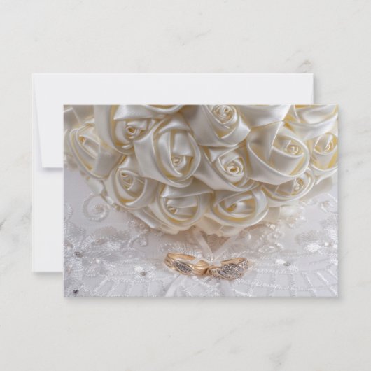 7060-ウェディングリングのブライダルブーケ 招待状 (正面)