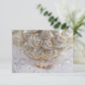 7060-ウェディングリングのブライダルブーケ 招待状 (スタンド正面)