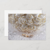 7060-ウェディングリングのブライダルブーケ 招待状 (正面/裏面)