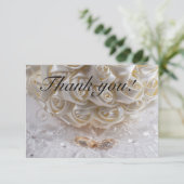 7060-ブライダル結婚ブーケリングや輪 サンキューカード (スタンド正面)