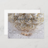 7060-ブライダル結婚ブーケリングや輪 サンキューカード (正面/裏面)