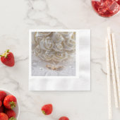 7060-ブライダル結婚ブーケリングや輪 縁ありカクテルナプキン (インサイチュ)