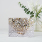 7060-結婚のブーケとリングや輪 ポストカード (スタンド正面)