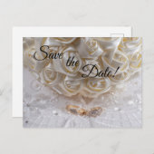 7060-結婚のブーケとリングや輪 ポストカード (正面/裏面)