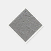 7060-E-エンボス結婚のブーケとリングや輪 スタンダードカクテルナプキン (角)