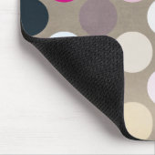 7096_polka-dots-44 – ピンク – ブラウン水玉模様ホットピンク マウスパッド (コーナー)