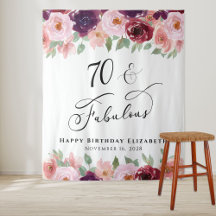 70 おしゃれな花の水彩 70歳の誕生日パーティー