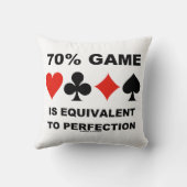 70%のゲームは完璧なブリッジのユーモアに相当する クッション (裏面)