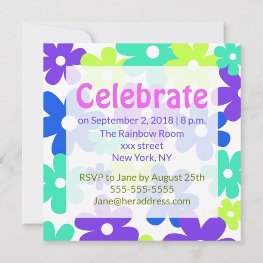 70&まだグルービー！ベビーブーマー誕生日 招待状 (裏面)