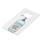 70%アルコールのハンドサニタイザゲル クレジットカード栓抜き (裏面アングル)