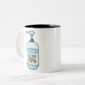 70%アルコールのハンドサニタイザゲル ツートーンマグカップ (正面左)