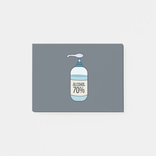 70%アルコールのハンドサニタイザゲル ポストイット (正面)