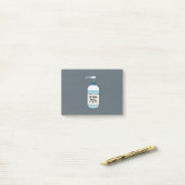 70%アルコールのハンドサニタイザゲル ポストイット (デスク上)