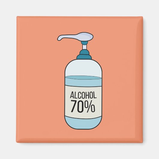 70%アルコールのハンドサニタイザゲル マグネット (正面)