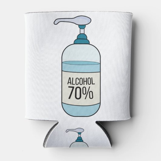 70%アルコールのハンドサニタイザゲル 缶クーラー (正面)