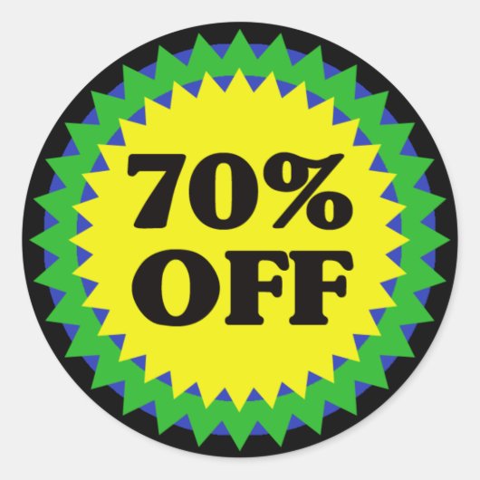 70%オフ小売販売ステッカー ラウンドシール (正面)