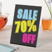 70%オフ販売サイン、卓上カウンター看板、ストア 台座サイン (インサイチュ)