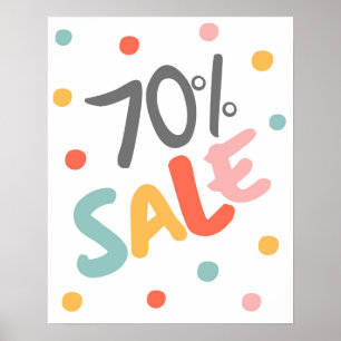 70%オフ販売サイン、70%販売、大きなクリアランス ポスター