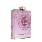 70＆ローズゴールドグリッター＆飲酒名言 フラスク (右)