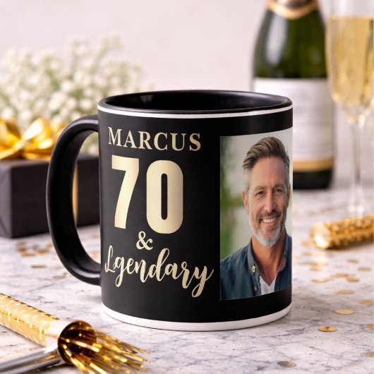 70 & 伝説のゴールド 70歳の誕生日フォト マグカップ