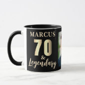 70 & 伝説のゴールド 70歳の誕生日フォト マグカップ (左)