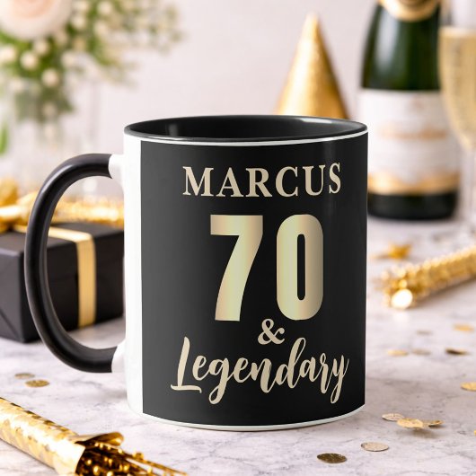 70 & 伝説のゴールド 70歳の誕生日 マグカップ