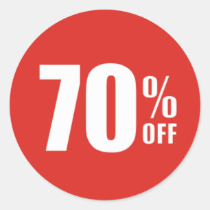 70%割引販売のステッカーを離れた70% ラウンドシール