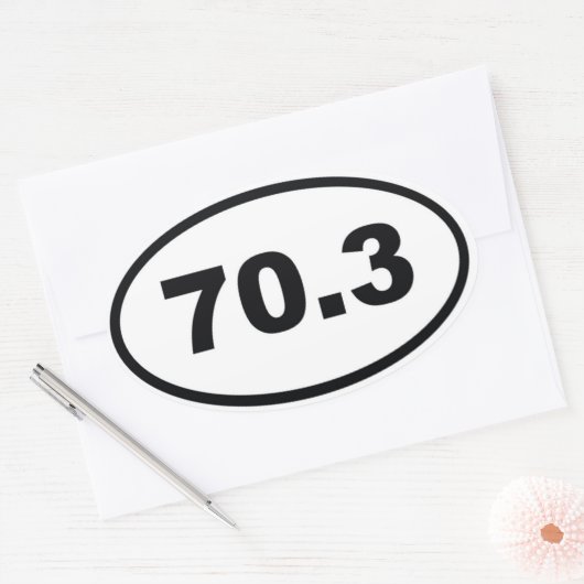 70.3マイルハーフトライアスロン 楕円形シール (封筒)